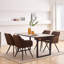 Suede Vintage Upholstered Arm Dining Chair Full Back-1963064682-1961907942