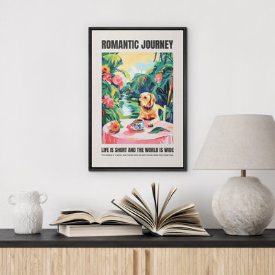 Impression romantique sur toile romantique voyage chien