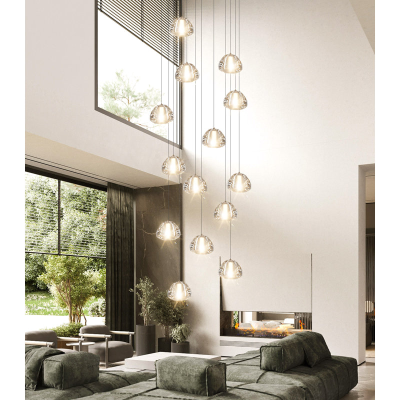 Lustre en cristal 14 lumières, Argent argent