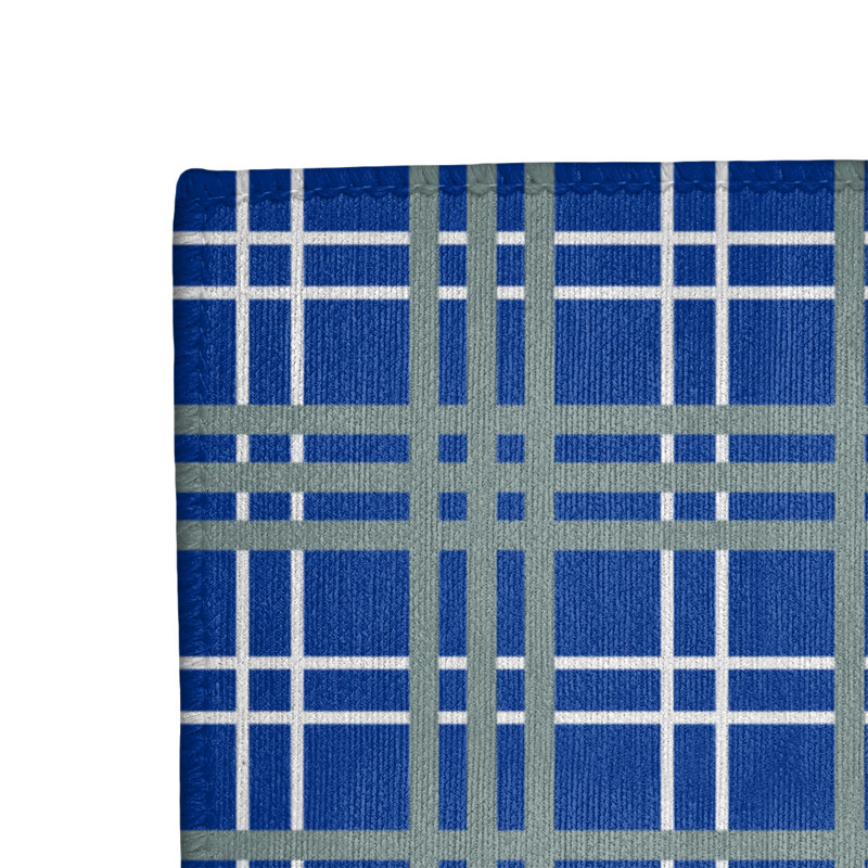 Tapis à carreaux bleu, Rectangle 9 pi x 12 pi