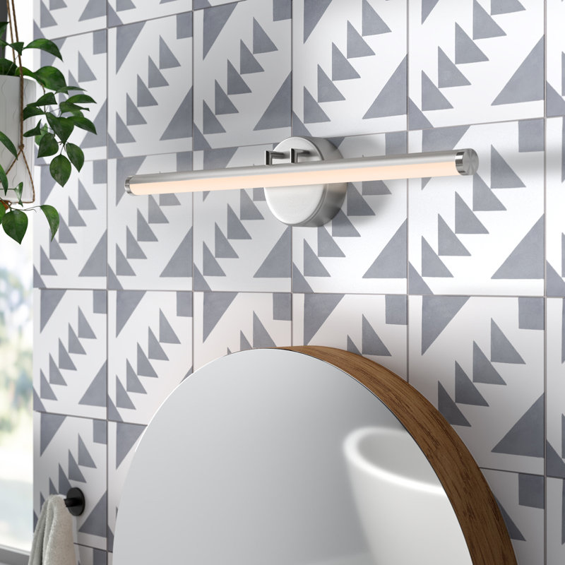 Barre d'éclairage de salle de bain Brinnly, Nickel brossé, 24.5" W