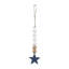 Ornement classique étoile de Pâques blanc et perles bleues 6 x 2