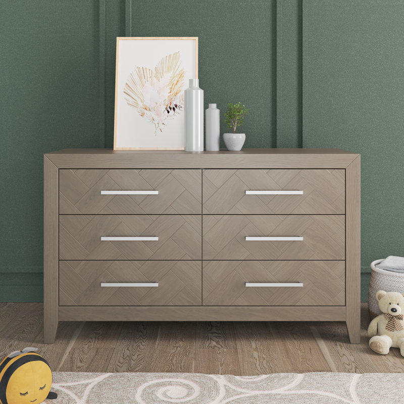 Kieran 6 Drawer Double Dresser, Crescent Gray