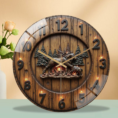 Horloge murale en bois 12 po
