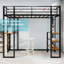 Lit superposé simple en métal au-dessus d'un lit simple en forme de maison avec garde-corps de sécurité, structure silencieuse robuste, aucun sommier tapissier requis,-537671135