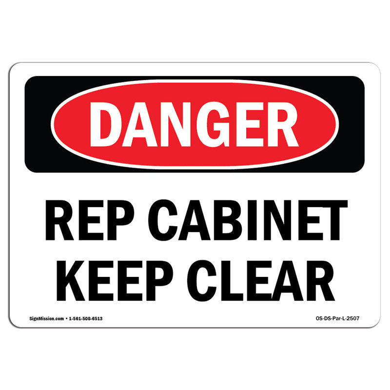 OSHA Danger Sign, 18" H x 24" W x 0.1" D