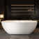 69 in. x 29.5 in. Freestanding Stone Solid Surface Soaking Tub with Overflow and Pop-Up Drain, Matte White