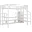 Lit mezzanine polyvalent en métal avec options de rangement et de rangement intégrées
