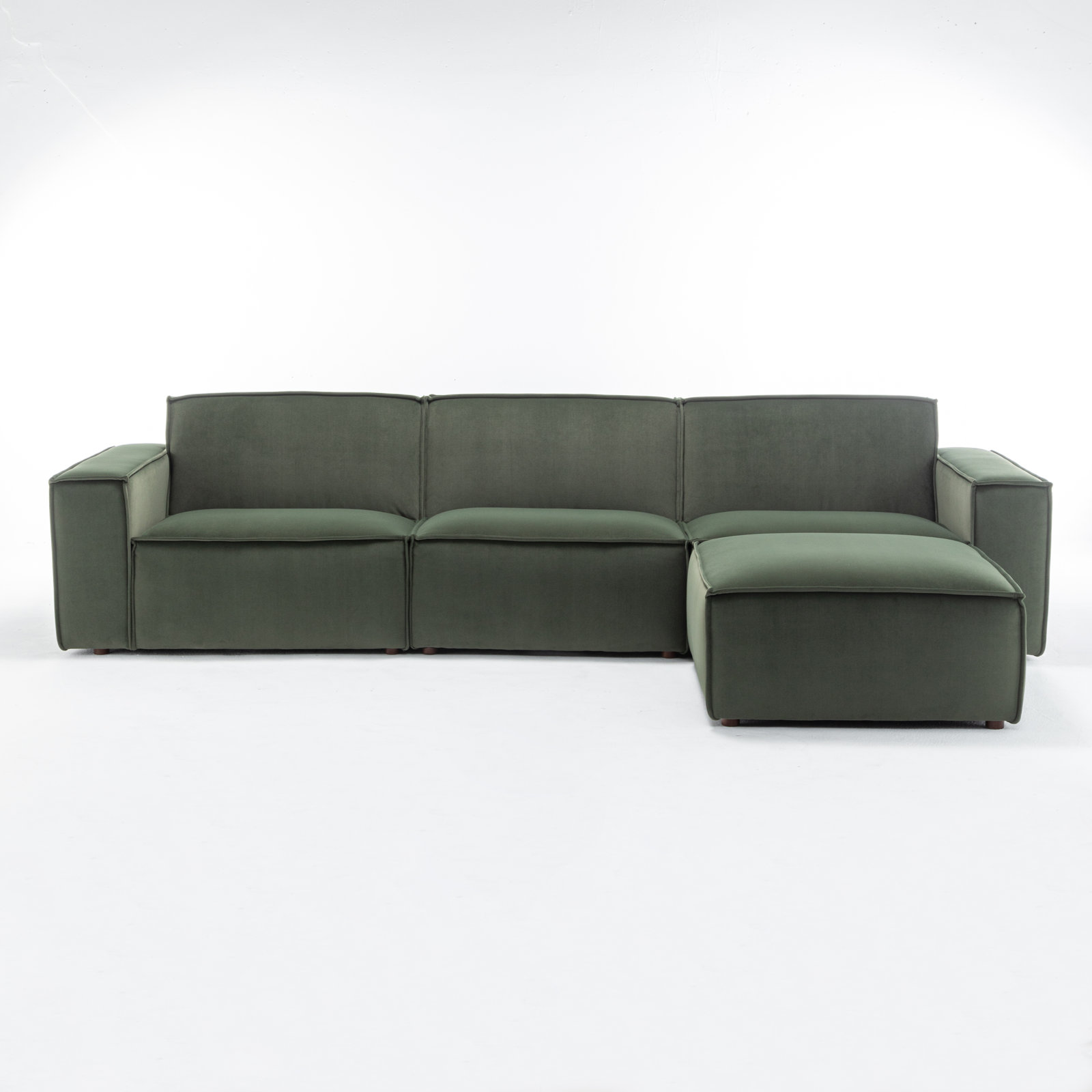 Shonnard Modular Sectional, Green Cotton Blend