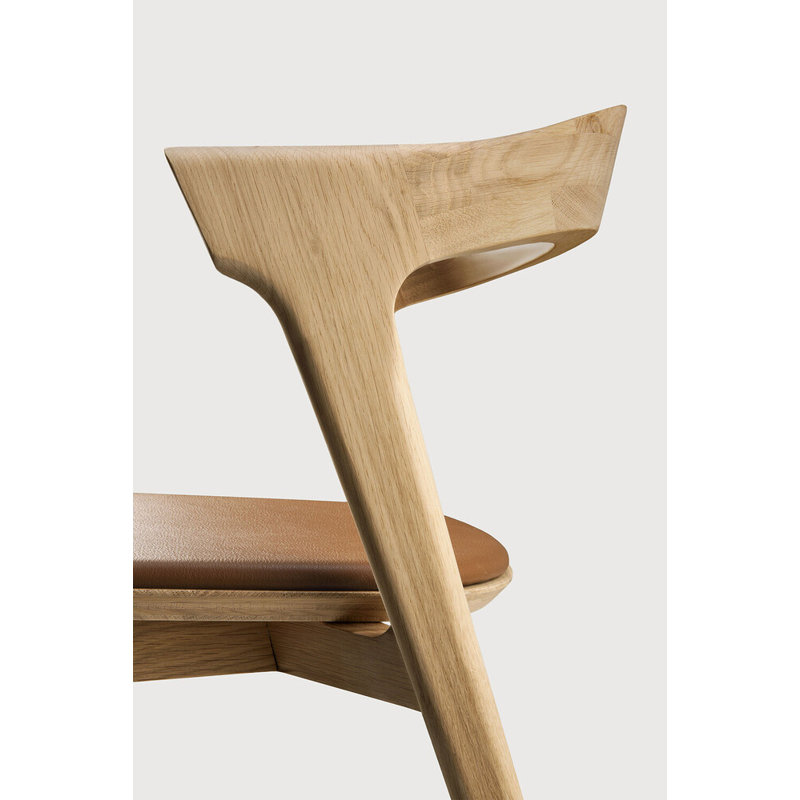 Bok Leather Dining Chair, Cognac Leather, Oak