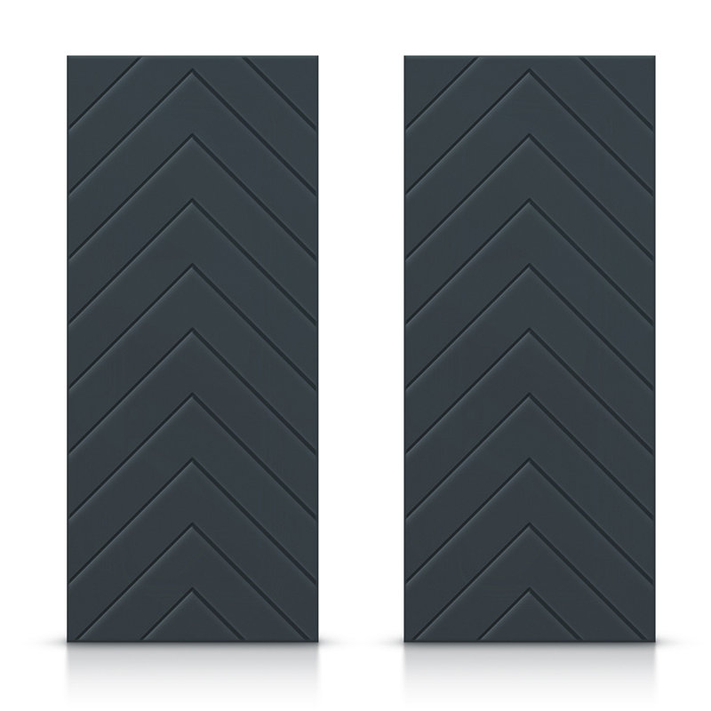 Portes de placard coulissantes à panneaux en bois manufacturé, Gris anthracite, 60 po x 96 po