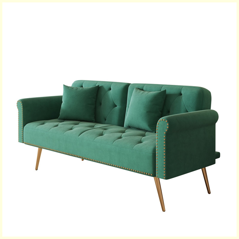 Canapé moderne avec clou pour salon, Vert