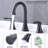 2-Handle 8 Inch Widespread Bathroom Sink Faucet ?Oil-Rubbed Bronze Lavatory Faucet 3 Hole 360° Swivel Spout Vanity Sink Basin Faucets With Pop Up Drain Assembly And Cupc Water Supply Hoses