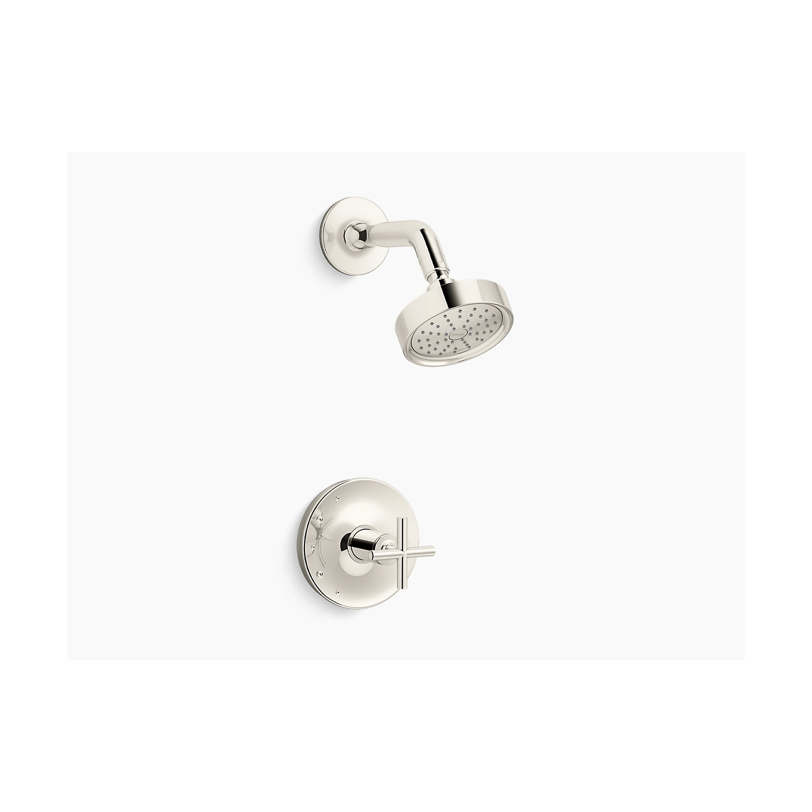 Purist Shower Trim, Vibrant Polished Nickel, Cross Handle