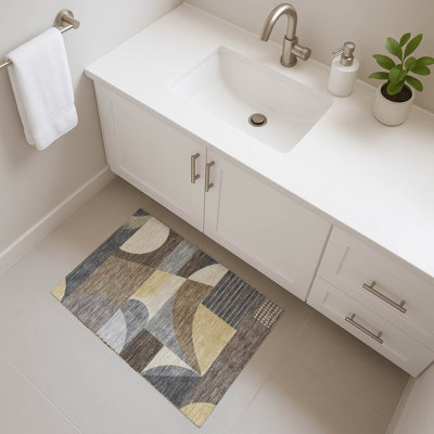 Premium Machine Washable Slesnick AMF1667 Mid Century Rug