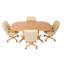 Ensemble de salle à manger extensible à roulettes double piédestal 5 pièces Johnmason-15655204