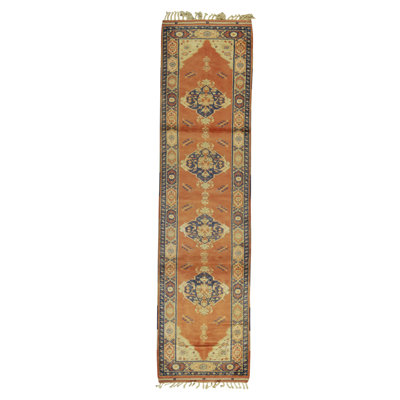 Tapis beige / rouge de haute qualité noué à la main