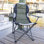 Chaise de camping pliante rembourrée - Chaise pliante portative robuste pour les sports d'extérieur en quad, à la plage, en camping, sur la pelouse ou sur le portique avec porte-gobelet et sac de transport (vert)