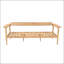 Canapé d'extérieur en bois d'acacia 3 places Terassi, finition teck clair avec coussin beige