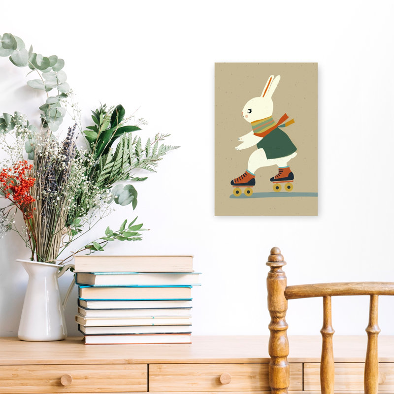 Reproduction d'art rétro sans titre, forêt de lapins rétro, 18" H x 12" W