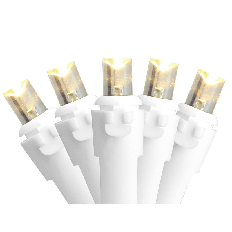 50 lumières DEL de Noël grand angle 16,25 pi fil blanc, Transparent