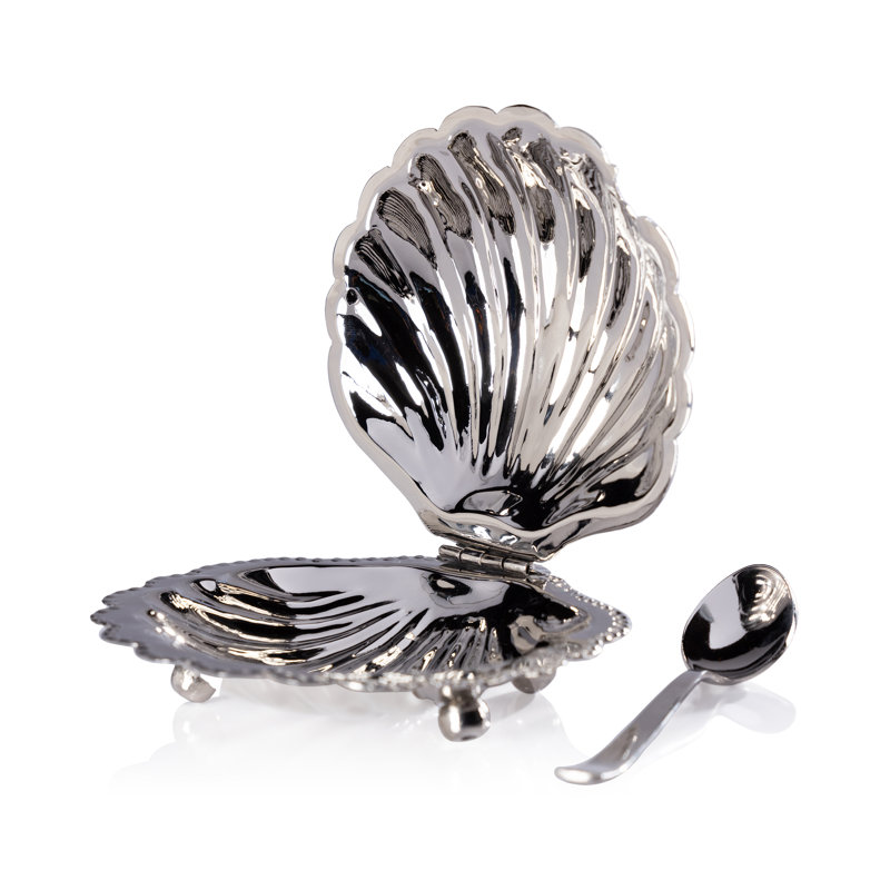 Bol avec couvercle Cap Ferrat Fan Shell, Nickel