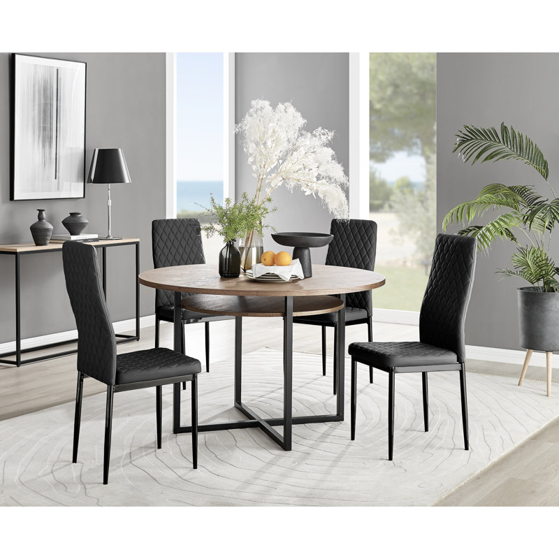 4 - Person Dining Set, Black/Black