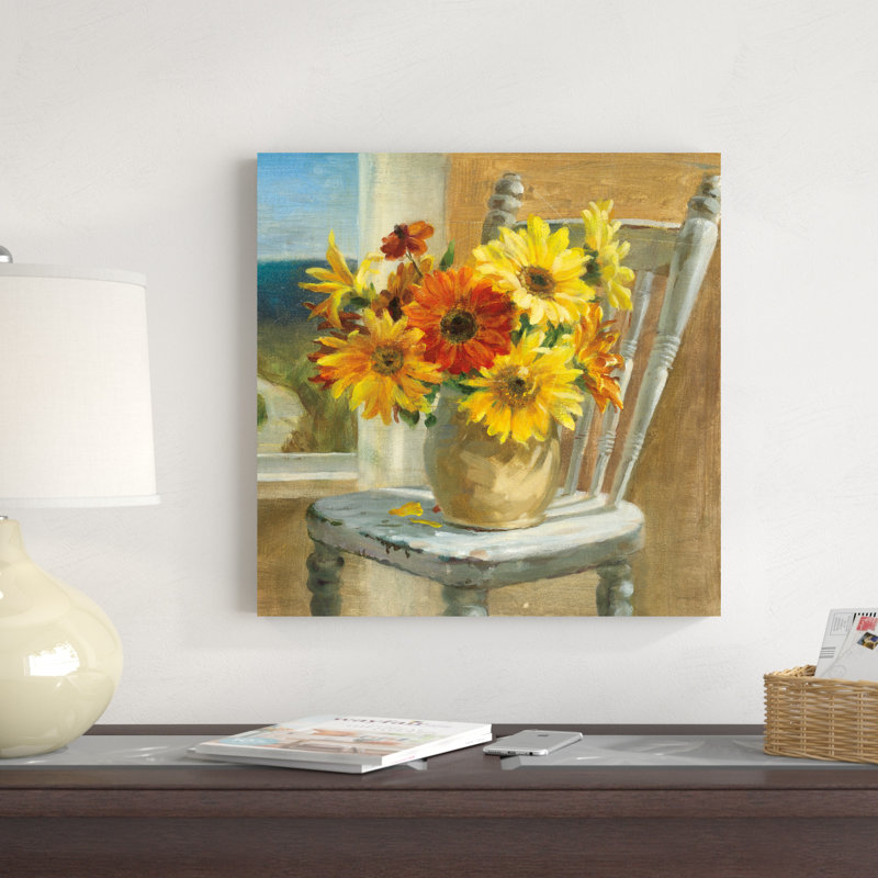 Tournesols au bord de la mer, H 20 po x l 20 po x P 1,25 po