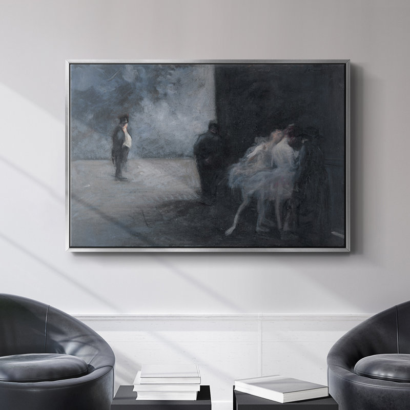 Paysage rétro - DCCLXV, Toile avec cadre flottant noir, H 25 po x l 37 po x P 2 po