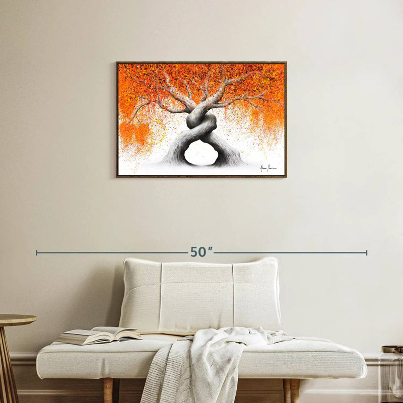Torsade des arbres d'amour, Cadre flottant noyer, 31 po x 21 po