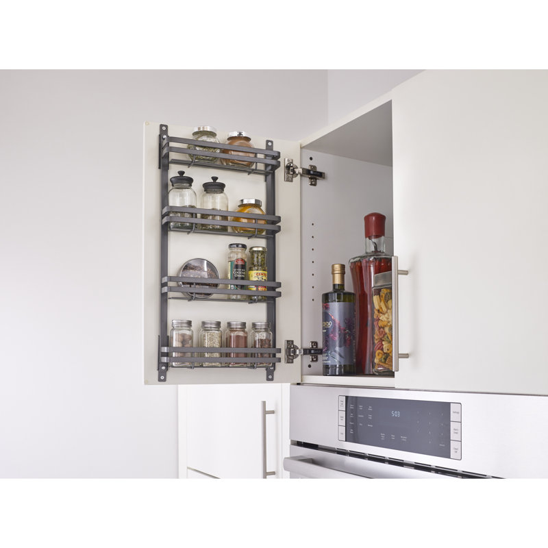 Steel Wall/Door Mount Spice Rack Organizer, 13.62" W