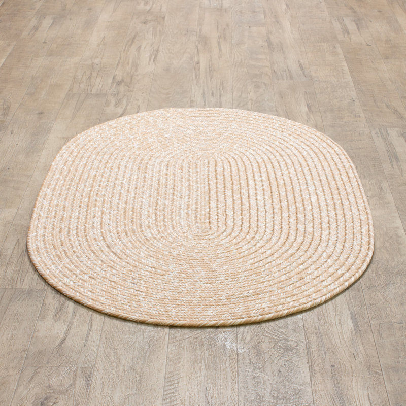 Tapis intérieur / extérieur en polypropylène tressé à la main, Ovale 2 pi x 3 pi