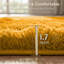 PLUSH Fluffy Shag Area Rug | Rich Ochre Yellow Faux Fur | Bohemian, Cozy & High-Pile-1067455435