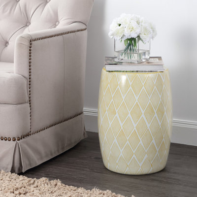 Ernst Diamonds Ceramic Drum Garden Stool by World Menagerie