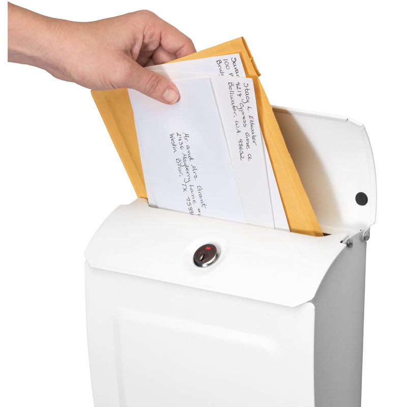 Aspen Locking Wall Mount Mailbox White, White