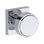 Vashon Privacy Knob with Contemporary Square Rose in Satin Nickel