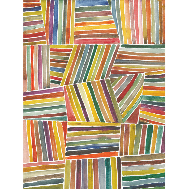 «Stripes I Crop» par Cheryl Warrick - impression sur toile tendue, H 16 po x l 12 po