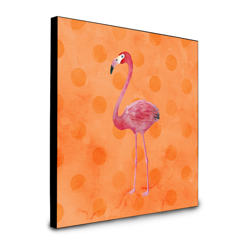 Panneau mural flamant rose art Dondale, Orange
