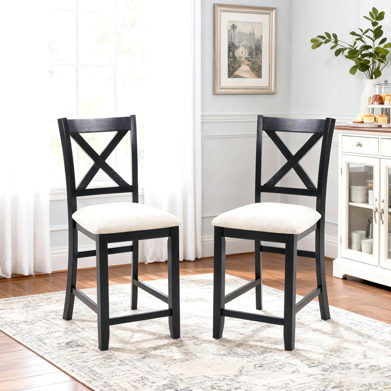 Chaises de salle à manger seulement, ensemble de 4 chaises de salle à manger à hauteur de comptoir en bois, chaise de cuisine