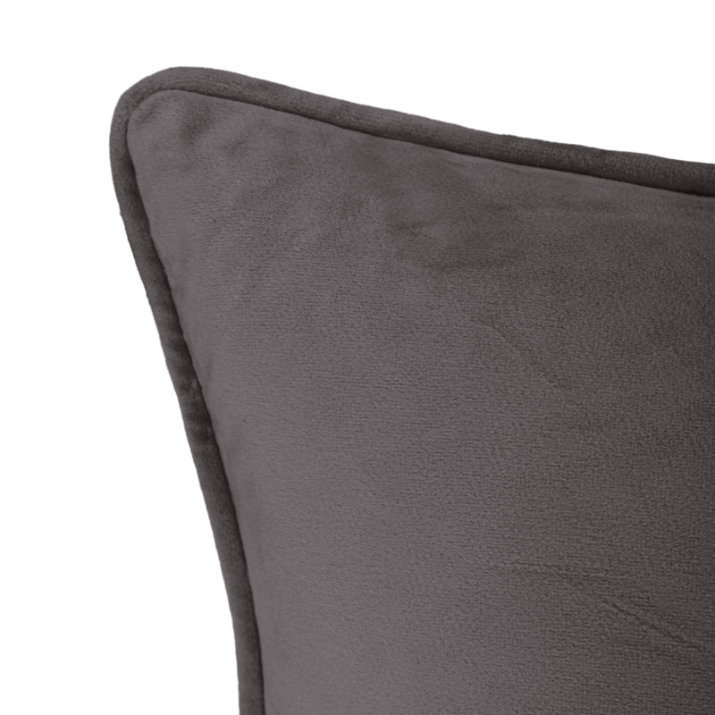 Velvet Reversible Throw Pillow, 20" x 20", Dark Gray