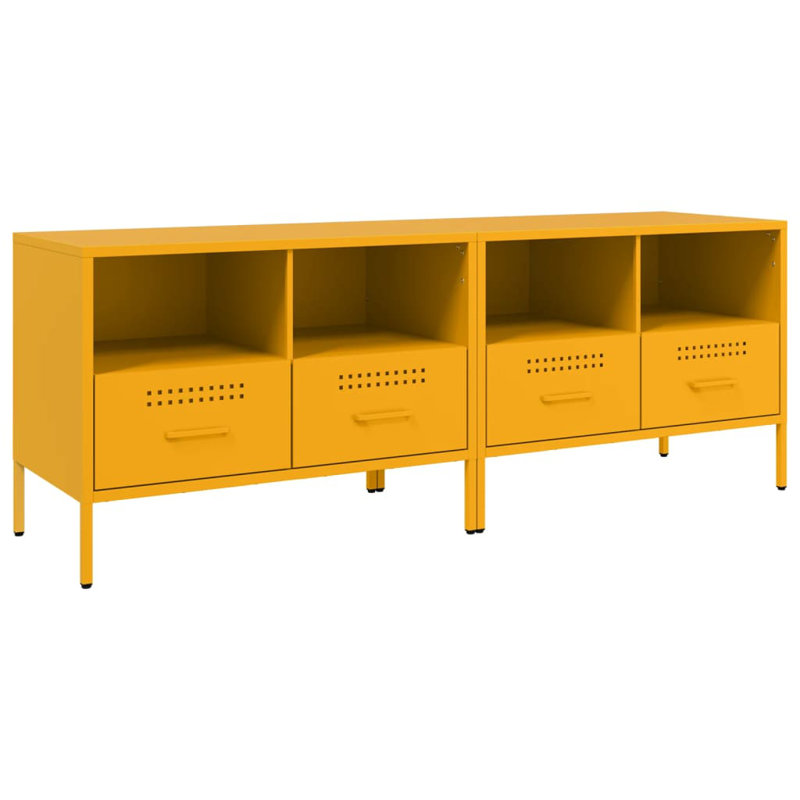 Alantae Unfinished TV Stand for TVs up to 24", Mustard