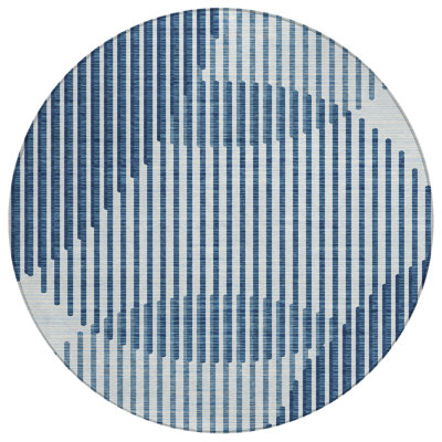 Elowen Blue Washable Indoor-Outdoor Rug - 