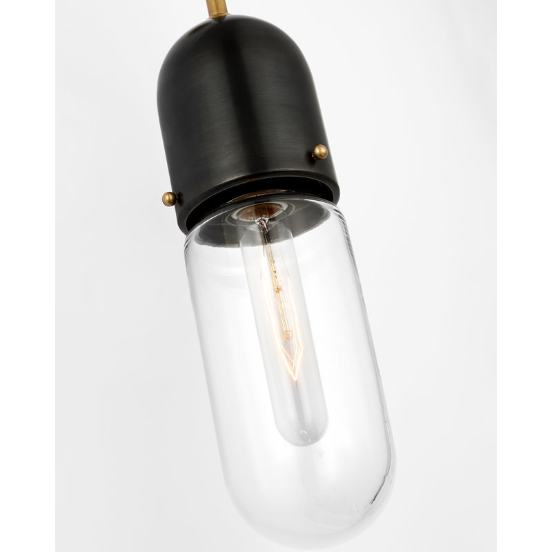 Junio 1 - Light Armed Sconce, Bronze/Brass, Clear