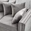 Canapé 2+3 places de style moderne en velours gris avec clous carrés argentés, coussins à ressorts haute élasticité confortables, housses lavables, espace de rangement, montage facile, pieds stables en bois massif 5 places.
