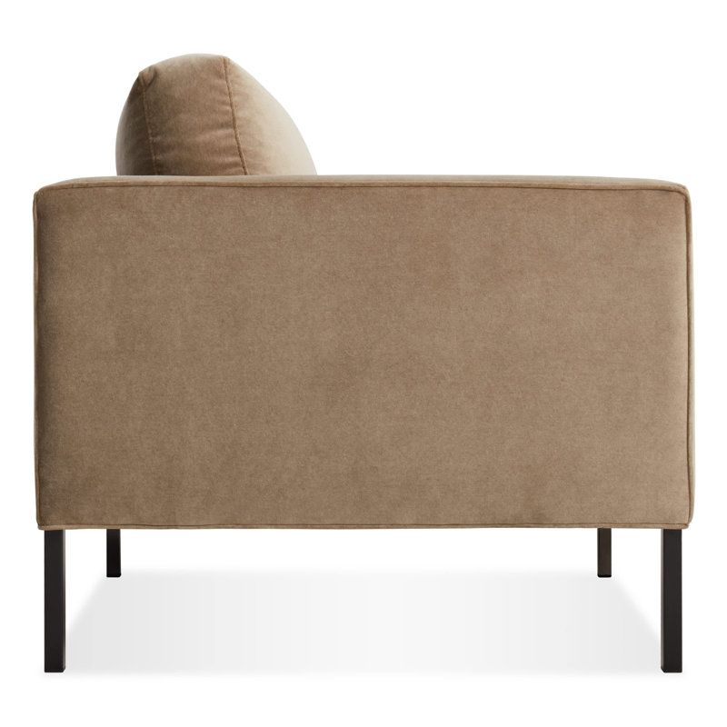 Paramount Loveseat, Otter Velvet Velvet, Stainless Steel