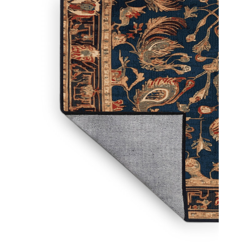 Machine Washable Art Deco Gray Area Rug, Square 5'