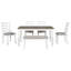 Ensemble de table de salle à manger de style rustique 6 pièces avec 4 chaises rembourrées et un banc (brun et blanc délavé)