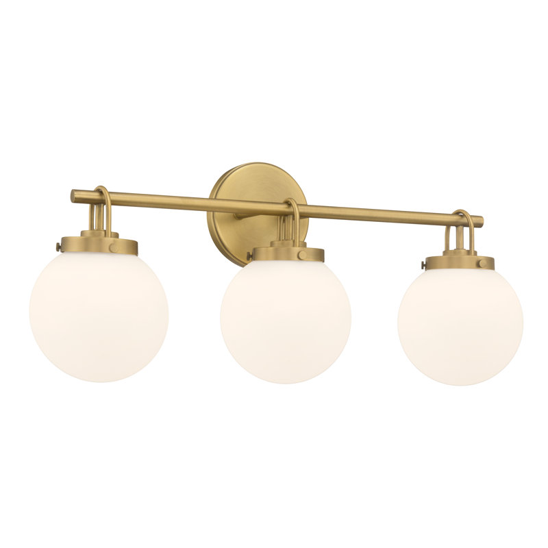 Meuble-lavabo 3 lumières 24 po Ortesa, H 10,5 po x l 24 po x P 6,5 po, Laiton, Trois lumières