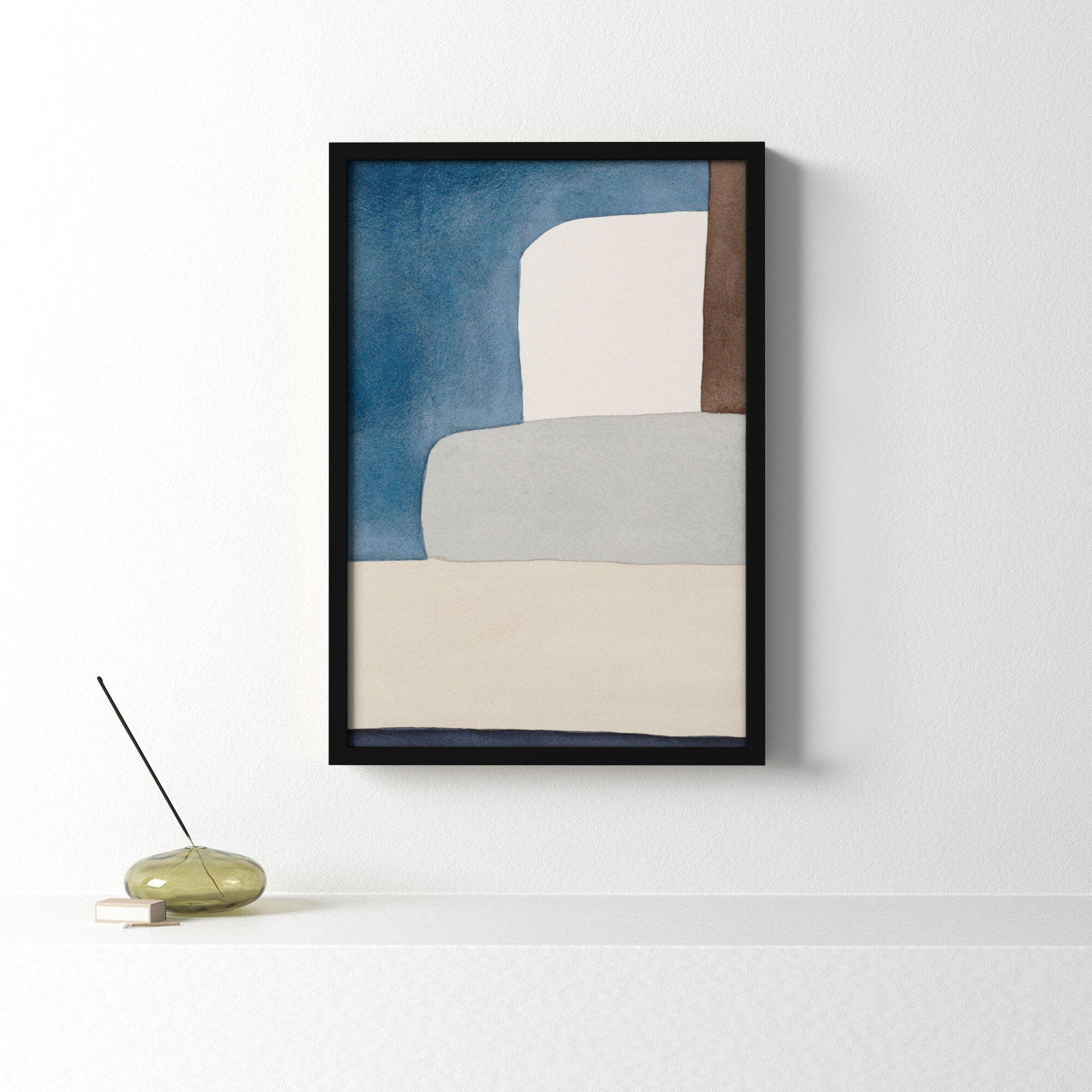 Distant Blue by Julia Balfour, Black, 17.50" W x 25" H