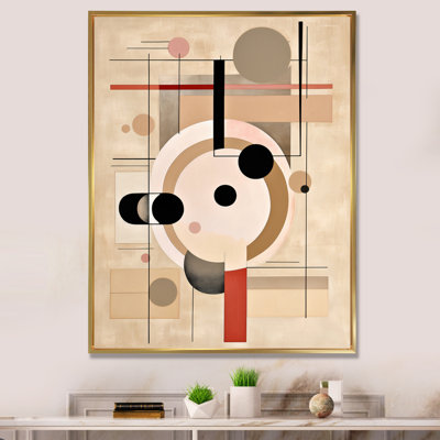 Décoration murale beige géométrie en mouvement IV - formes abstraites